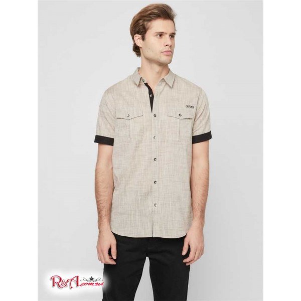 Чоловіча Сорочка GUESS Factory (Harold Textured Shirt) 63807-01 Коричневий Topaz