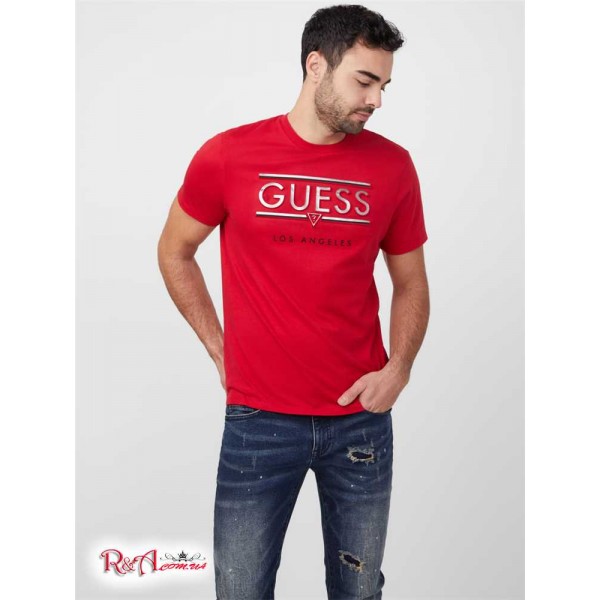 Мужская Футболка GUESS Factory (Din Logo Tee) 53697-01 Rugby Красный