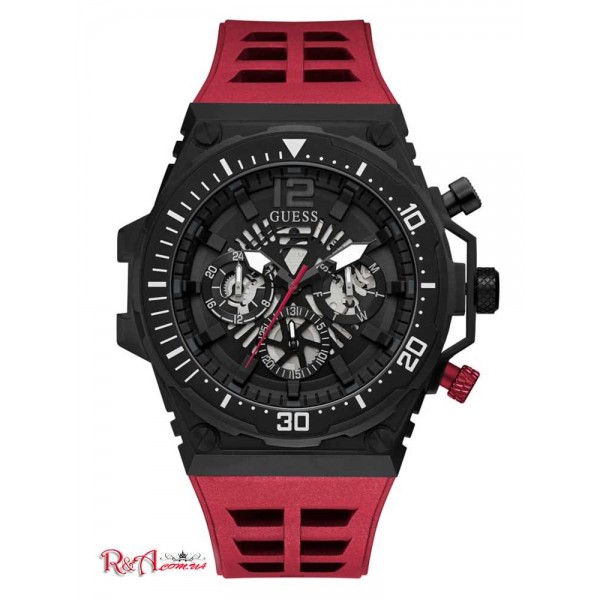 Мужские Часы GUESS (Black and Red Multifunction Watch) 60027-01 Multi