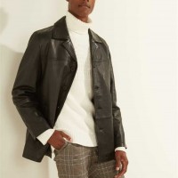 Чоловіче Пальто (Leather Car Coat) 55897-01 Jet Black Чоловіче Пальто (Leather Car Coat) 55897-01 Jet Black