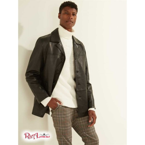 Чоловіче Пальто GUESS (Leather Car Coat) 55897-01 Jet Black Чоловіче Пальто GUESS (Leather Car Coat) 55897-01 Jet Black