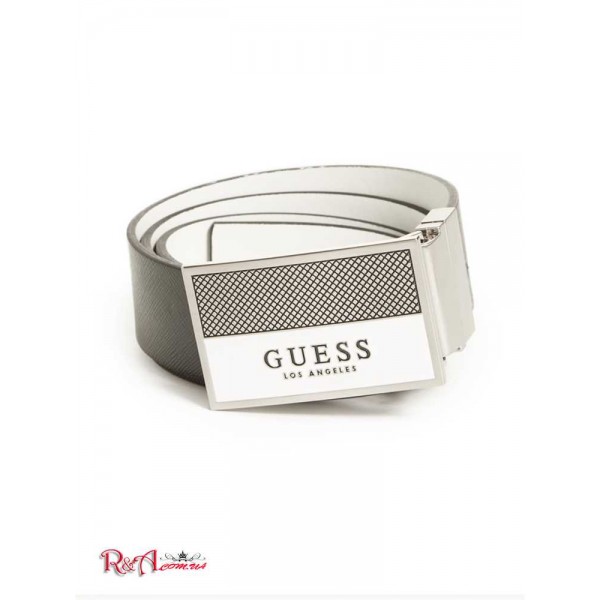 Мужской Ремень GUESS Factory (Enamel Logo Plaque Belt) 56687-01 Белый