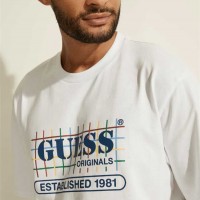 Чоловіча Футболка (GUESS Originals Rainbow Grid Tee) 59598-01 Pure Білий