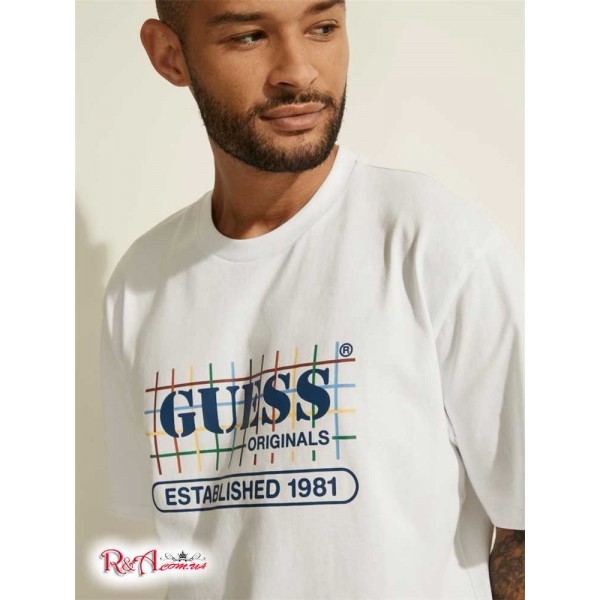 Чоловіча Футболка GUESS (GUESS Originals Rainbow Grid Tee) 59598-01 Pure Білий