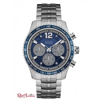 Чоловічий Годинник (Silver-Tone and Blue Chronograph Watch) 64108-01 Немає Кольору