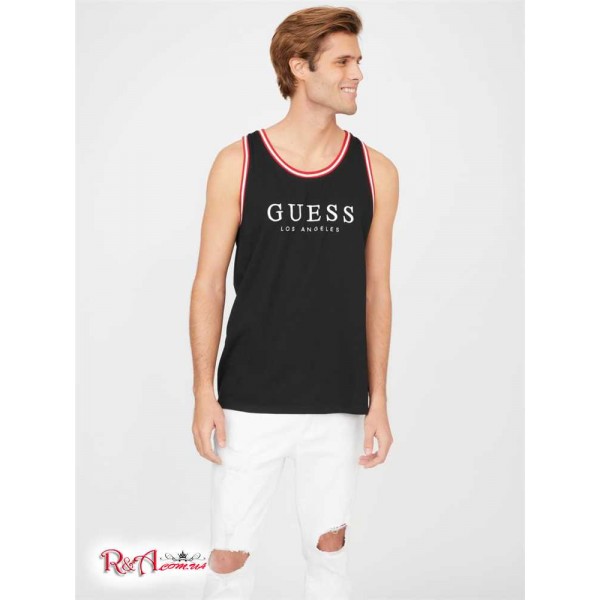 Чоловічий Танк GUESS Factory (Nichols Embroidered Logo Tank) 58498-01 Реактивний Чорний