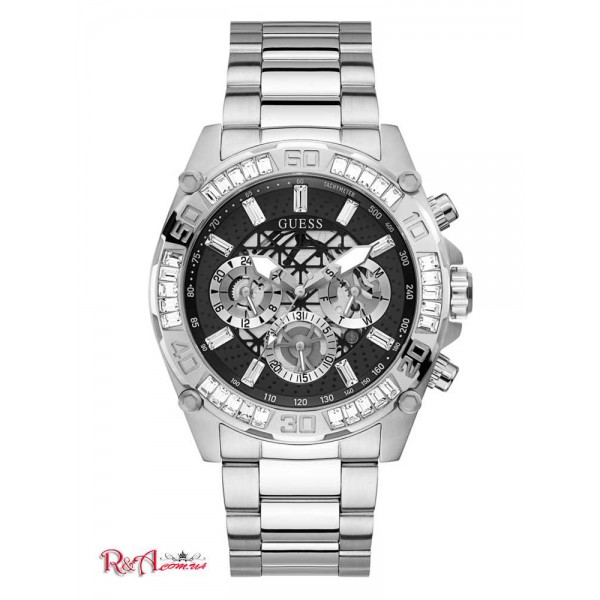 Мужские Часы GUESS (Black and Silver-Tone Multifunction Watch) 64838-01 Multi
