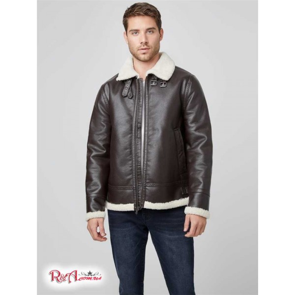 Чоловіча Куртка GUESS Factory (Magnus Faux-Leather Jacket) 63898-01 Какао-Боби Чоловіча Куртка GUESS Factory (Magnus Faux-Leather Jacket) 63898-01 Какао-Боби