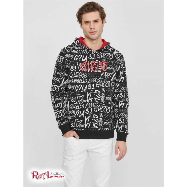 Чоловіче Худі GUESS Factory (Drax Graphic Hoodie) 63798-01 Реактивний Чорний Чоловіче Худі GUESS Factory (Drax Graphic Hoodie) 63798-01 Реактивний Чорний