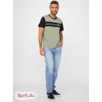 Чоловіча Футболка GUESS Factory (Thom Color-Block Logo Tee) 63988-01 Ocean Sage