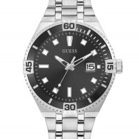 Мужские Часы (Silver-Tone and Black Analog Watch) 64808-01 Multi Мужские Часы (Silver-Tone and Black Analog Watch) 64808-01 Multi
