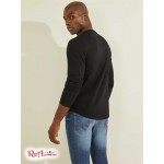 Чоловічий Лонгслів GUESS (Zuma Long-Sleeve Tee) 64738-01 Реактивний Чорний