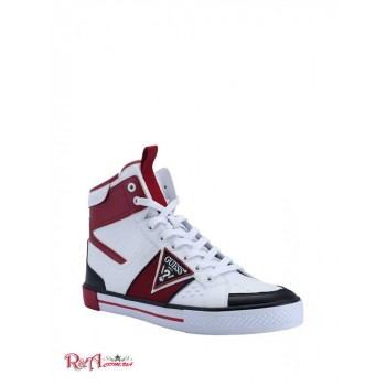 Чоловічі Снікерси (Maeno Triangle Logo High-Top Sneakers) 60159-01 Темний Червоний Leather