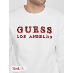 Мужской Пуловер GUESS Factory (Porter Embroidered Logo Pullover) 58009-01 Pure Белый