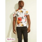 Чоловіча Футболка GUESS (Eco Paint Splatter tee) 64729-01 Чистий Білий Мульти