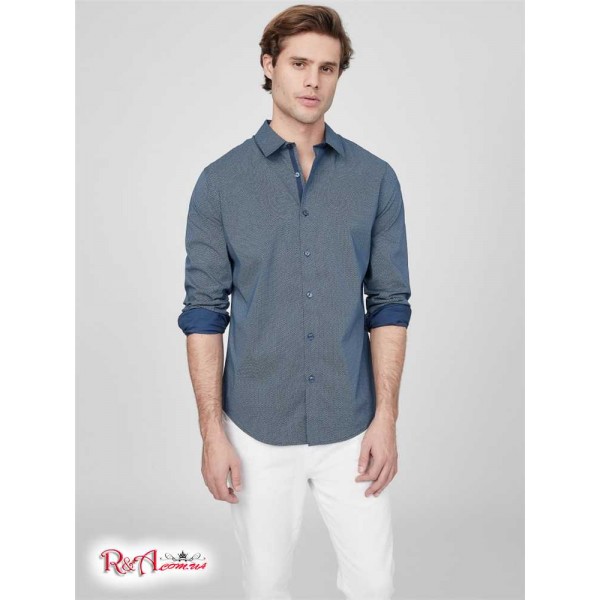 Чоловіча Сорочка GUESS Factory (Korah Plain Shirt) 63909-01 Silk Синій