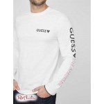 Чоловічий Лонгслів GUESS Factory (Coleman Long-Sleeve Logo Tee) 58269-01 Pure Білий