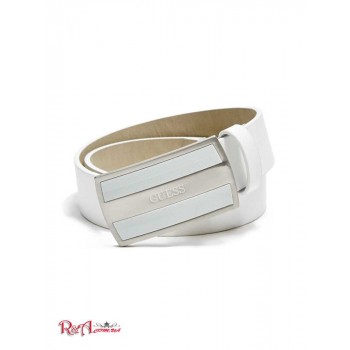 Чоловічий Ремінь (Chevron-Textured Plaque Belt) 64079-01 Білий