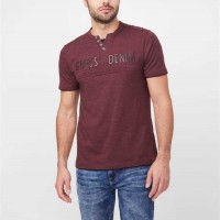 Мужское Хенли (Edgar Marled Henley Tee) 53939-01 Marmont Красный Мульти