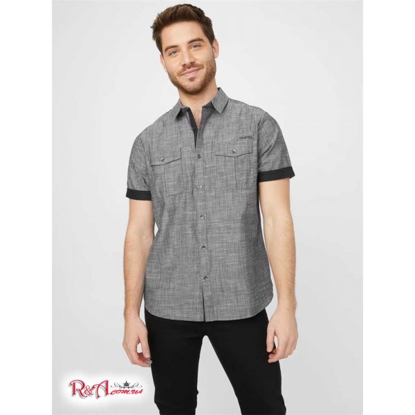 Чоловіча Сорочка GUESS Factory (Harold Textured Shirt) 63809-01 Реактивний Чорний Мульті