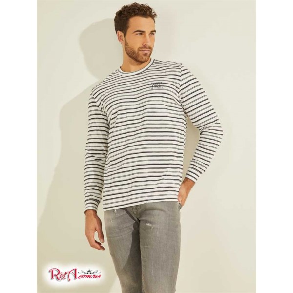 Чоловічий Лонгслів GUESS (Daley Long-Sleeve Tee) 59519-01 Big Синій Stripes
