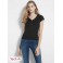 Женское Хенли (V-Neck Henley Tee) 40990-01 Реактивний Черный