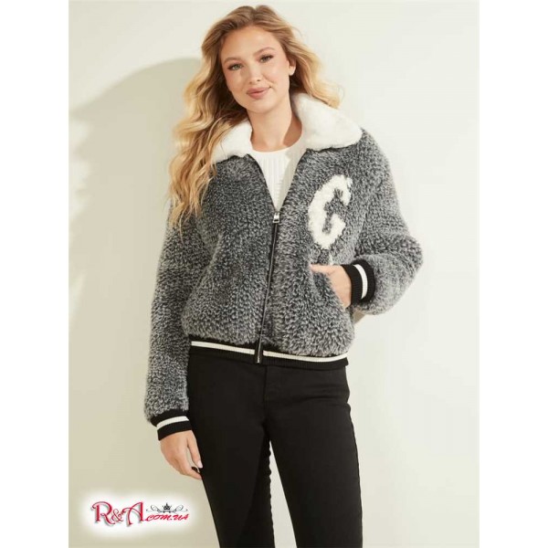Жіночий Бомбер GUESS (Fiorella Faux-Fur Bomber) 64950-01 Синій Сірий/Off Білий Combo Жіночий Бомбер GUESS (Fiorella Faux-Fur Bomber) 64950-01 Синій Сірий/Off Білий Combo