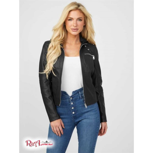 Женская Куртка GUESS Factory (Alistar Faux-Leather Jacket) 57690-01 Реактивний Черный