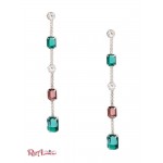 Женская Сережка MARCIANO (Crystal Emerald Linear Earring) 64660-01 Серебро