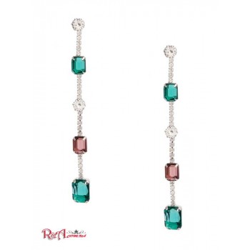 Женская Сережка (Crystal Emerald Linear Earring) 64660-01 Серебро