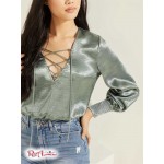 Жіночий Топ GUESS (Eco Tami Lace-Up Top) 64410-01 Пильний Тел