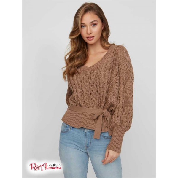 Жіночий Светр GUESS Factory (Kayla Belted Sweater) 63290-01 Shiitake Коричневий Жіночий Светр GUESS Factory (Kayla Belted Sweater) 63290-01 Shiitake Коричневий