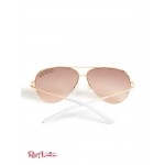 Женские Солнцезащитные Очки GUESS Factory (Rhinestone Logo Aviator Sunglasses) 63630-01 Shiny Роза Золотой