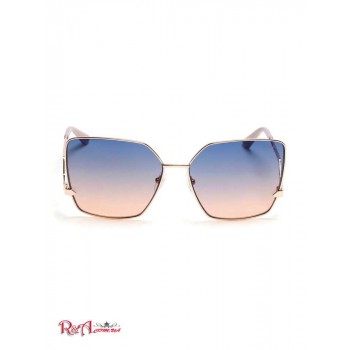 Жіночі Сонцезахисні Окуляри (Oversized Square Zigzag Sunglasses) 60110-01 Shiny Троянда Золотий/Gradient