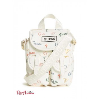Женский Рюкзак (Mini Faux-Leather Logo Backpack) 63580-01 Белый Мульти