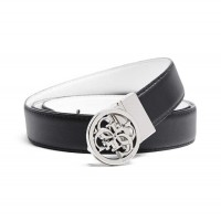Жіночий Ремінь (Skinny Reversible Quattro G Logo Belt) 64610-01 Чорна Мийка