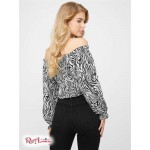 Жіночий Топ GUESS Factory (Camila Off-Shoulder Top) 63430-01 Реактивний Чорний Мульті