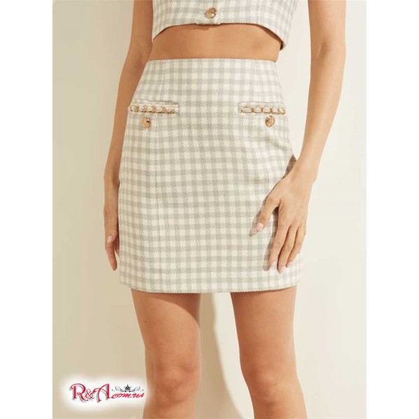 Женская Юбка GUESS (Bella Tweed Skirt) 64420-01 Серый Жемчужный Мульти