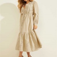 Женское Платье (Natia Maxi Dress) 58900-01 Бежевый Blanco Мульти