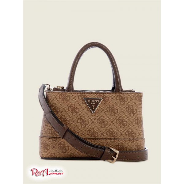 Жіноча Сумка Сетчел GUESS (Cordelia Logo Mini Satchel) 60250-01 Latte/Коричневий