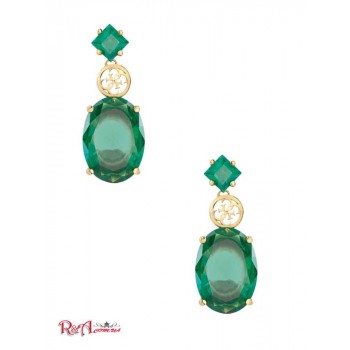 Женская Сережка (Gold-Tone Emerald Drop Earrings) 59820-01 Изумрудное Золото