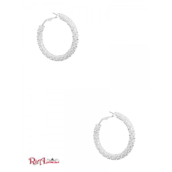 Женская Сережка MARCIANO (Silver-Tone Rhinestone Hoop Earring) 64940-01 Серебро