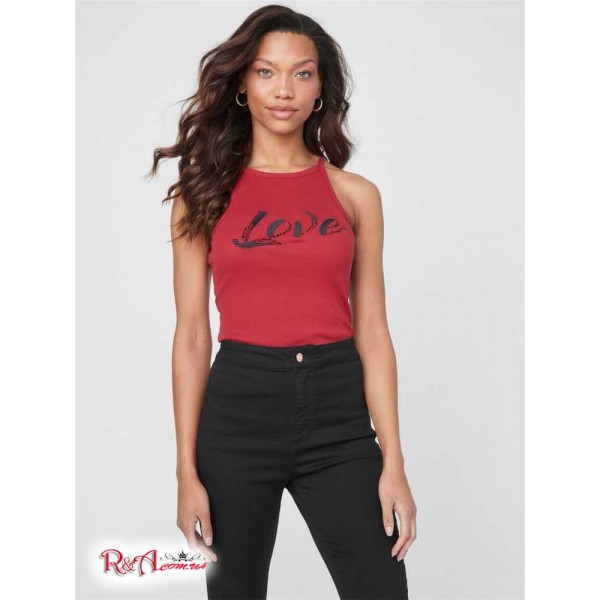 Женский Танк GUESS Factory (Elvie Rhinestone Tank) 63250-01 Autumn Spice