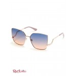 Женские Солнцезащитные Очки GUESS (Oversized Square Zigzag Sunglasses) 60110-01 Shiny Роза Золотой/Gradient