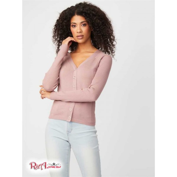 Женский Свитер GUESS Factory (Jovani Snap-Button Sweater) 36720-01 Розовый Фиолетовый