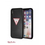Женский Чехол GUESS (Faux-Leather Logo iPhone X Case) 42700-01 Черный