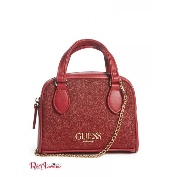 Женская Сумка Сэтчел GUESS Factory (Jozy Micro Satchel) 56760-01 Красный Grid Foil