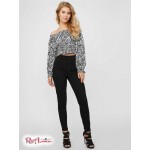 Жіночий Топ GUESS Factory (Camila Off-Shoulder Top) 63430-01 Реактивний Чорний Мульті