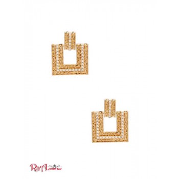 Женская Сережка (Gold-Tone Rhinestone Statement Earrings) 64620-01 Золото