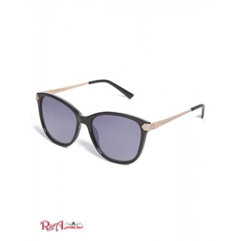 Жіночі Сонцезахисні Окуляри (Glitter Oversize Square Retro Sunglasses) 63641-01 Срібло